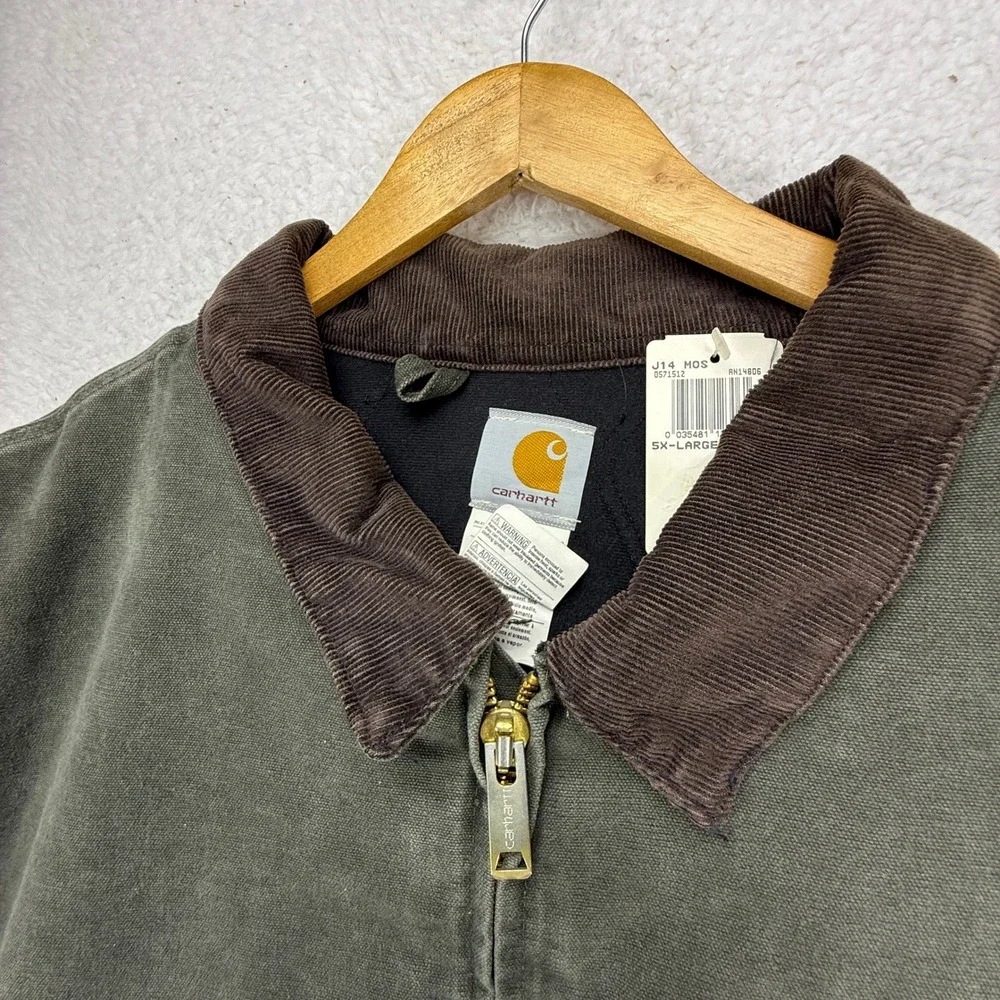 Carhartt Santa Fe Jacket Quilt Lined Mens 5XL J14 MOS Moss Green NWT NOS